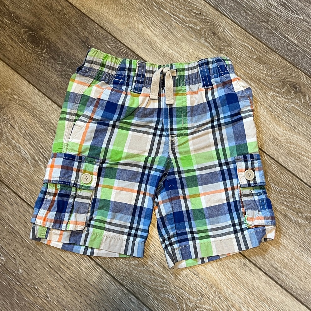 Gymboree Multicolor Plaid Cargo Shorts